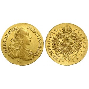 Austria 1 Ducat 1775E H-G Joseph II(1765-1790). Averse: Draped bust right. Averse Legend...