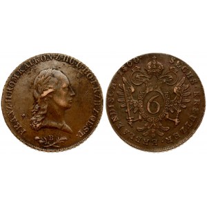 Austria 6 Kreuzer 1800B Franz II (I)(1792 - 1835). Averse: Head right. Averse Legend...