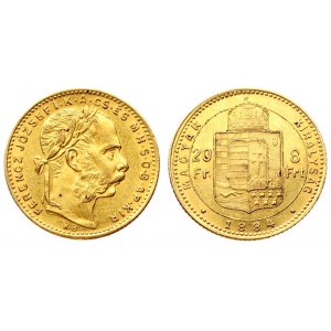 Austria Hungary 8 Forint 20 Francs 1884 KB Franz Joseph I(1848-1916). Averse: Laureate head right. Reverse...