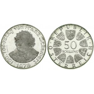 Austria 50 Schilling 1978 150th Anniversary - Death of Franz Schubert Composer. Averse: Value within circle of shields...