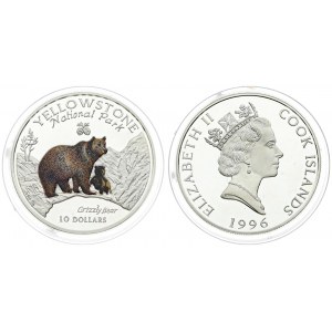 Cook Islands 10 Dollars 1996 Yellowstone National Park. Averse: Crowned head right; date below. Reverse...