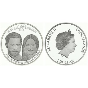 Cook Islands 1 Dollar 2018  Royal Wedding: Harry and Meghan. Elizabeth II(1952-). Averse...