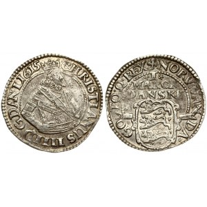 Denmark 1 Mark 1615 Christian IV (1588-1648). Averse: Crowned half-bust of King facing right within rope circle. King...
