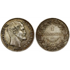 Denmark 1 Rigsdaler 1855 FK/VS Frederik VII(1848-1863). Averse: Head right. Reverse: Denomination within oak wreath...