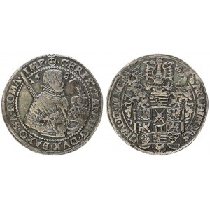 Germany SAXONY 1 Thaler 1587 HB Christian I. (1586-1591). Averse: 1/2...