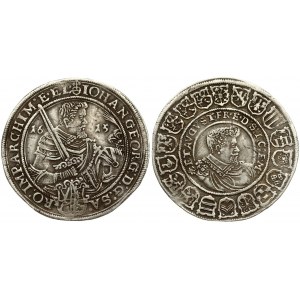 Germany SAXONY 1 Thaler 1615 swan. Johann Georg I (1611-1615). Averse: Bust right with sword and helmet dividing date...