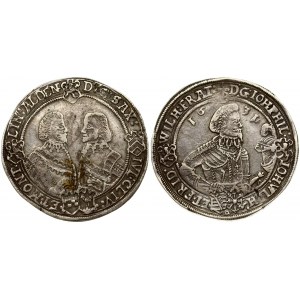 Germany SAXE-OLD-ALTENBURG 1 Thaler 1631 Saalfeld. Johann Philipp and his two brothers (1625-1632). Averse: Bust right...
