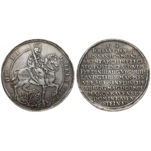 Germany SAXONY 1 Thaler 1657 acorn Assumption of the Vicariat upon death of Emperor Ferdinand III. Johann Georg II(1656...