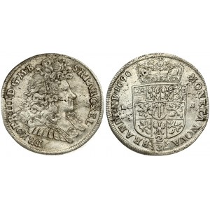 Germany BRANDENBURG 2/3 Thaler 1690 LCS Friedrich III(1688-1701). Averse: Bust to right. Lettering...
