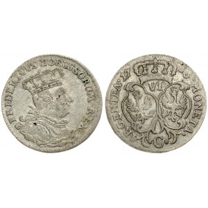 Germany PRUSSIA 6 Groszy 1756C Friedrich II(1740-1786). Averse: Crowned bust to right. Averse Legend...