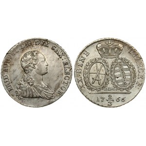 Germany SAXONY 2/3 Thaler 1766 EDC Friedrich August III(1763-1827). Averse: Bust right. Averse Legend: FRID: AVGVST: D...