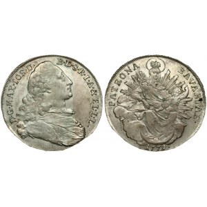 Germany BAVARIA 1 Thaler 1771 Maximilian III Josef(1745-1777). Averse: Draped bust to right; head breaks legend at top...