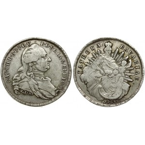 Germany BAVARIA 1 Thaler 1783 I SCH. Karl Theodor(1777-1799). Averse: Draped bust to right; hair tied in queue; I.SCH...