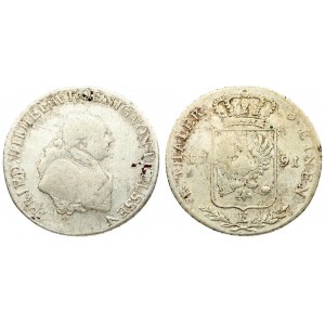 Germany  PRUSSIA 1/3 Thaler 1791E Friedrich Wilhelm II(1786-1797). Averse: Armored bust right. Averse Legend: FRID...