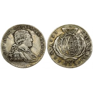 Germany SAXONY 1/3 Thaler 1797 IEC Friedrich August III(1763-1827). Averse: Head right. Averse Legend...