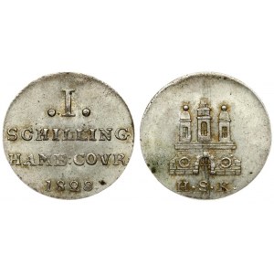Germany HAMBURG 1 Schilling 1828 HSK Averse: City arms. Reverse:  4-line inscription with date and denomination. Silver...