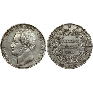 Germany HESSE-DARMSTADT 2 Thaler 1841 Ludwig II(1830-1848.). Averse: Head left. Averse Legend...