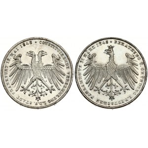 Germany FRANKFURT AM MAIN 2 Gulden 1848 Constitutional Convention May 18 1848. Averse: Crowned eagle. Reverse...