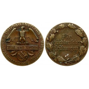 Germany Third Reich Medal (1939) 'For Outstanding Achievements'; blood and soil Imperial eagle over swastika. Copper...