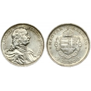 Hungary 2 Pengo 1935 Bicentennial - Death of Rakoczi Prince of Hungary and Transylvania. Averse...