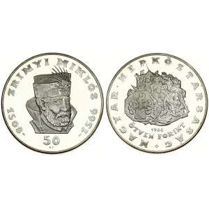 Hungary 50 Forint 1966BP 400th Anniversary - Death of Zrinyi. Averse: Monument. Reverse: Head 3/4 right. Silver...