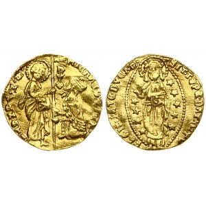 Italy Venice 1 Zecchino (1400-1413). Michele Steno (1400-1413). Averse: St...