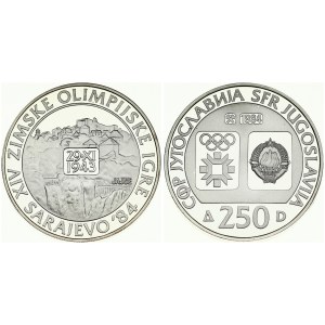 Yugoslavia 250 Dinara 1984 1984 Winter Olympics. Averse...