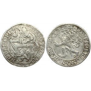 Netherlands GELDERLAND 1 Lion Daalder 1611. Averse: Armored knight looking right above lion shield. Averse Legend...