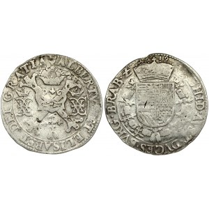 Spanish Netherlands BRABANT 1 Patagon 1619 Antwerp. Albert & Isabella (1612-1621). Averse: St. Andrew's cross...