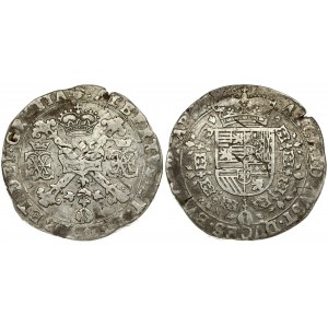 Spanish Netherlands BRABANT 1 Patagon 1621 Brussels. Albert & Isabella (1612-1621). Averse: St. Andrew's cross...