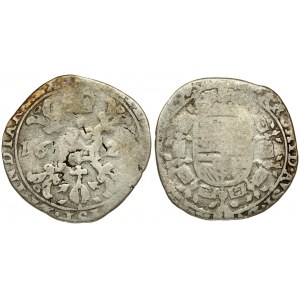 Spanish Netherlands BRABANT 1/4 Patagon 162? Averse: St. Andrew's cross; crown above; fleece below divides date...