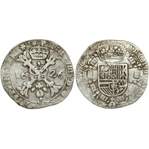 Spanish Netherlands BURGUNDY 1 Patagon 1626  Philip IV(1621-1665). Averse: St. Andrew...