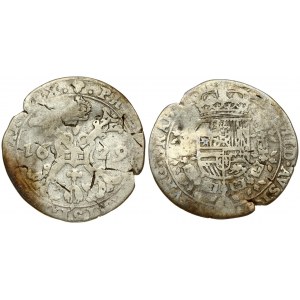 Spanish Netherlands BRABANT 1/4 Patagon 1629 Brussels. Averse: St. Andrew's cross; crown above...
