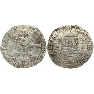 Spanish Netherlands BRABANT 1 Patagon 1631 Antwerp. Philip IV(1621-1665). Averse...