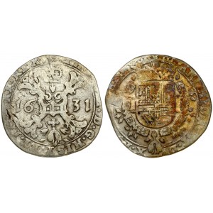 Spanish Netherlands BRABANT 1/4 Patagon 1631 Brussels. Averse: St. Andrew's cross; crown above...