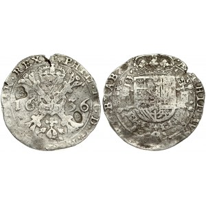 Spanish Netherlands BRABANT 1 Patagon 1636 Brussels. Philip IV(1621-1665). Averse...