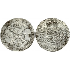 Spanish Netherlands BRABANT 1 Patagon 1638 Brussels. Philip IV(1621-1665). Averse...