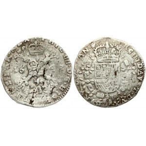 Spanish Netherlands FLANDERS 1/2 Patagon 1647 Philip IV(1621-1665). Averse: St. Andrew's cross; crown above...