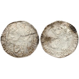 Netherlands KAMPEN 1 Lion Daalder 1648 Averse: Armored knight looking left behind lion shield. Reverse...