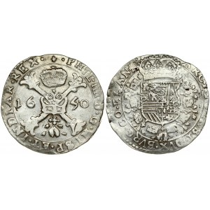 Spanish Netherlands FLANDERS 1 Patagon 1650 Philip IV(1621-1665). Averse: St. Andrew's cross; crown above; fleece below...
