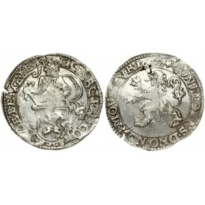Netherlands WEST FRIESLAND 1 Lion Daalder 1652. Averse: Armored knight looking right above lion shield. Reverse...