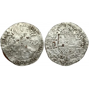 Spanish Netherlands BRABANT 1 Patagon 1679 Antwerp. Charles II (1665-1700). Averse...