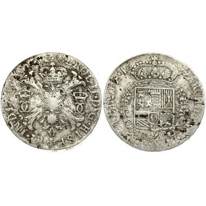 Spanish Netherlands FLANDERS 1 Patagon 1699. Charles II(1665-1700). Averse: St. Andrew's cross; crown above...