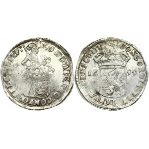Netherlands WEST FRIESLAND 1 Silver Ducat 1699. Averse: Standing armored knight with crowned shield of West...