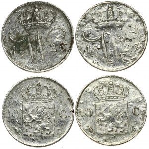 Netherlands 10 Cents 1826B &1827B William I(1815–1840). Averse: Crowned W divides date. Reverse...