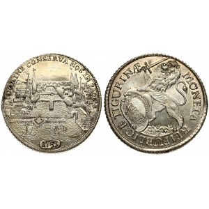 Switzerland ZURICH 1 Thaler 1753 Averse: Oval arms of Zurich in baroque frame; supported by rampant lion at right...