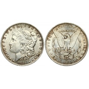 USA 1 Dollar 1884 O 'Morgan Dollar' New Orleans. Averse: Liberty head; facing left. Lettering: E·PLURIBUS·UNUM LIBERTY...