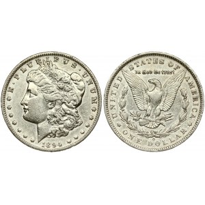 USA 1 Dollar 1894 O 'Morgan Dollar' New Orleans. Averse: Liberty head; facing left. Lettering: E·PLURIBUS·UNUM LIBERTY...