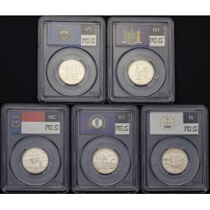 USA ¼ Dollar 'Washington Quarter' 2001-S New York & North Carolina & Rhode Island & Vermont & Kentucky...