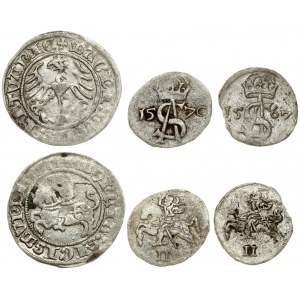 Lithuania 1/2 Grosz 1514 & 2 Denar 1567 & 1570 Vilnius. Sigismund I the Old (1506-1548). Averse Lettering: MONETA...